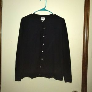 Black button up sweater